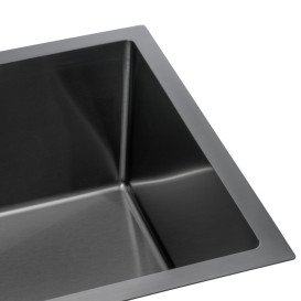 Мийка для кухні Granado Under top L під стільницю 65х43 см нержавіюча сталь S201 black GS09201B