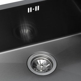 Мийка для кухні Granado Under top L під стільницю 65х43 см нержавіюча сталь S201 black GS09201B