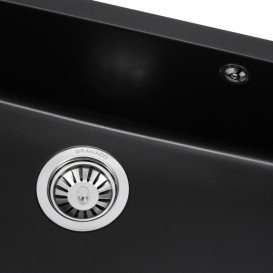Мийка для кухні Granado Under top XL під стільницю 75,2х46 см нанограніт black shine gr3701