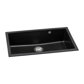 Мийка для кухні Granado Under top XL під стільницю 75,2х46 см нанограніт black shine gr3701