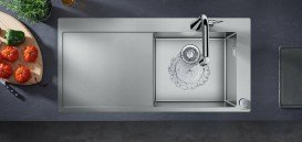 Мойка для кухни Hansgrohe C71 C71-F450-02 с однорычажным кухонным смесителем и системой слива с автоматическим управлением сталь 43208800
