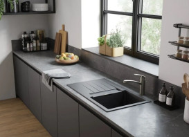 Мойка для кухни Hansgrohe S52 S520-F480 100х50 см крыло слева SilicaTec черный графит 43358170