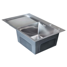 Мийка для кухні Insana Sider R 78х50 см з переливом нержавіюча сталь сатин А0056976