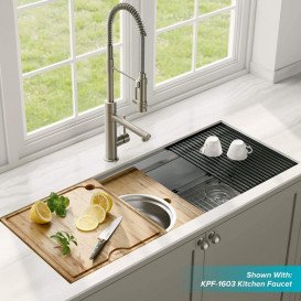 Мойка для кухни Kraus Kore 114,3х48,3 см под столешницу нержавеющая сталь KWU120-45