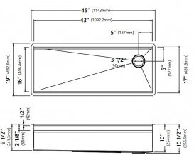 Мойка для кухни Kraus Kore 114,3х48,3 см под столешницу нержавеющая сталь KWU120-45