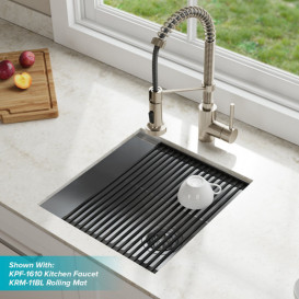 Мийка для кухні Kraus Kore 43,2х48,3 см під стільницю нержавіюча сталь KWU111-17