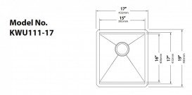 Мийка для кухні Kraus Kore 43,2х48,3 см під стільницю нержавіюча сталь KWU111-17