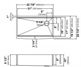 Мийка для кухні Kraus Kore 83,5х51,4 см нержавіюча сталь сірий KWF210-33/PGM