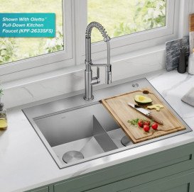 Мойка для кухни Kraus Kore двойная 76,2х55,9 см нержавеющая сталь KWT302-30