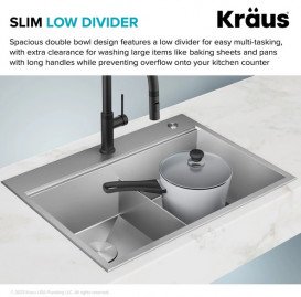 Мойка для кухни Kraus Kore двойная 76,2х55,9 см нержавеющая сталь KWT302-30