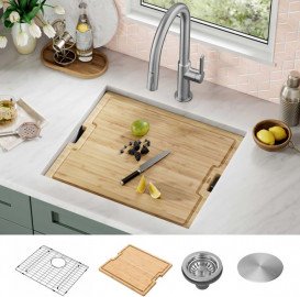 Мойка для кухни Kraus Kore под столешницу 53,3х43,2 см нержавеющая сталь KWU111-21