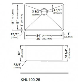 Мойка для кухни Kraus Standart Pro под столешницу 66х45,7 см нержавеющая сталь KHU100-26