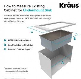 Мийка для кухні Kraus Standart Pro під стільницю 43,2х43,2 см нержавіюча сталь KHU101-17