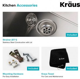 Мийка для кухні Kraus Standart Pro під стільницю 43,2х43,2 см нержавіюча сталь KHU101-17