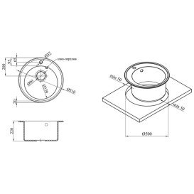 Мойка для кухни Kroner KompositCOL-510 ⌀51 см искусственный камень песочный CV027406