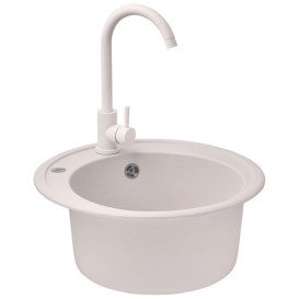 Мойка для кухни Kroner KompositCOL-510 ⌀51 см искусственный камень песочный CV027406