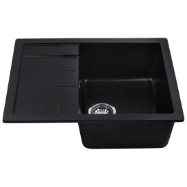Мийка для кухні Kroner KompositSCH-6550 65х49,5 см штучний камінь чорний CV027409