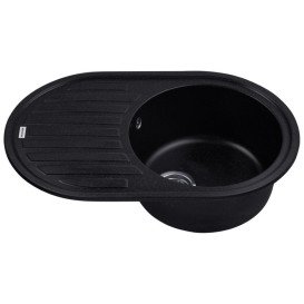 Мийка для кухні Kroner KompositSCH-7750 78х50 см штучний камінь чорний CV027417