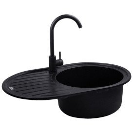 Мийка для кухні Kroner KompositSCH-7750 78х50 см штучний камінь чорний CV027417