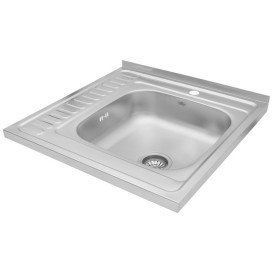 Мойка для кухни Kroner KRP Dekor-6060R06160 60х60 см крыло слева нержавеющая сталь CV022813