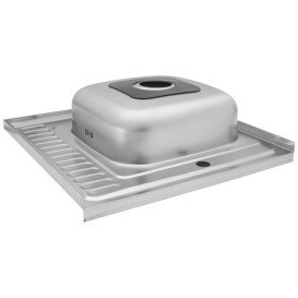 Мойка для кухни Kroner KRP Dekor-6060R06160 60х60 см крыло слева нержавеющая сталь CV022813