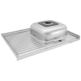 Мойка для кухни Kroner KRP Dekor-6080R06160 80х60 см крыло слева нержавеющая сталь CV022815