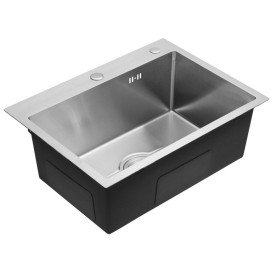 Мойка для кухни Kroner KRP Derby-5843HM Brush 58х43 см со смесителем и дозатором нержавеющая сталь CVS30142