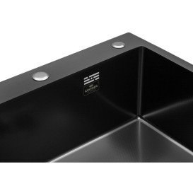 Мойка для кухни Kroner KRP Derby-6050HM 60х50 см со смесителем и дозатором нержавеющая сталь черный PVD CVS30122