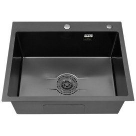 Мойка для кухни Kroner KRP Derby KD6050HM 60х50 см нержавеющая сталь черный PVD CV027242