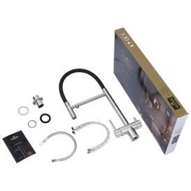 Мойка для кухни Kroner KRP Gebürstet-6050HM 60х50 см со смесителем и дозатором нержавеющая сталь CVS29810