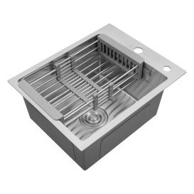 Мийка для кухні Kroner KRP Geburstet-4050HM 40х50 см з дозатором та сушаркою нержавіюча сталь CV029164