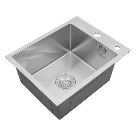 Мийка для кухні Kroner KRP Geburstet-4050HM 40х50 см з дозатором та сушаркою нержавіюча сталь CV029164