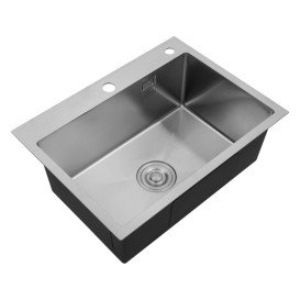Мийка для кухні Kroner KRP Geburstet-5843HM ​​58х43 см з дозатором та сушаркою нержавіюча сталь CV022801