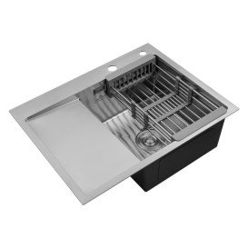 Мийка для кухні Kroner KRP Geburstet-6350RHM 63х50 см крило зліва нержавіюча сталь CV031321