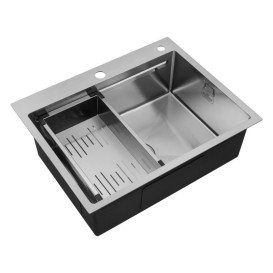 Мойка для кухни Kroner KRP Geburstet-6350HM 63х50 см с дозатором и сушилкой нержавеющая сталь CV031452