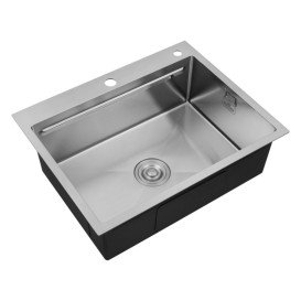 Мойка для кухни Kroner KRP Geburstet-6350HM 63х50 см с дозатором и сушилкой нержавеющая сталь CV031452