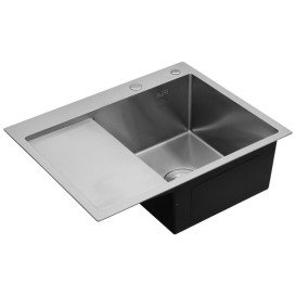 Мойка для кухни Kroner KRP Geburstet-6350RHM 63х50 см со смесителем и дозатором нержавеющая сталь CVS30128