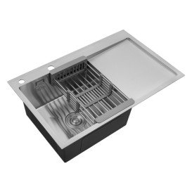 Мийка для кухні Kroner KRP Geburstet-7849LHM 78х49 см крило справа нержавіюча сталь CV025275