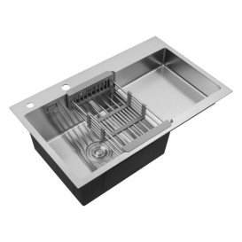 Мийка для кухні Kroner KRP Geburstet-7848LHM 78х48 см крило справа нержавіюча сталь CV030021