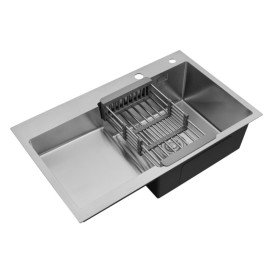 Мийка для кухні Kroner KRP Geburstet-7848RHM 78х48 см крило зліва нержавіюча сталь CV030022