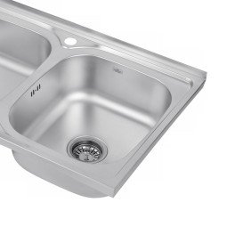 Мийка для кухні Kroner KRP Satin-5080Z08180N подвійна 80х50 см нержавіюча стальCV022822