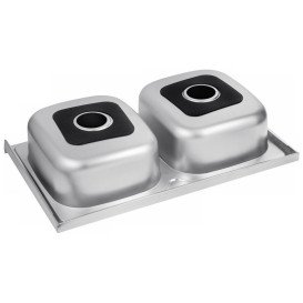 Мийка для кухні Kroner KRP Satin-5080Z08180N подвійна 80х50 см нержавіюча стальCV022822