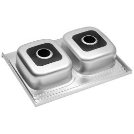 Мийка для кухні Kroner KRP Satin-6080Z08180 подвійна 80х60 см нержавіюча сталь CV022827