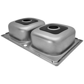 Мойка для кухни Kroner KRP Satin-7948Z двойная 80х50 см нержавеющая сталь CV025445