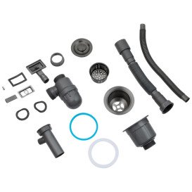 Мойка для кухни Kroner KRP Schwarze-4050HM 40х50 см с дозатором и сушилкой нержавеющая сталь черный PVD CV035374