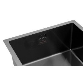 Мойка для кухни Kroner KRP Schwarze-4843HM 48х43 см с сушилкой нержавеющая сталь черный PVD CV022792
