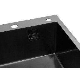 Мойка для кухни Kroner KRP Schwarze-5050HM 50х50 см с дозатором и сушилкой нержавеющая сталь черный PVD CV022793