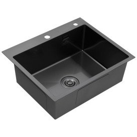 Мойка для кухни Kroner KRP Schwarze-6050HM 60х50 см со смесителем и дозатором нержавеющая сталь черный PVD CVS30071