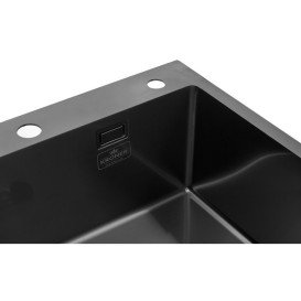 Мойка для кухни Kroner KRP Schwarze-6050HM 60х50 см со смесителем и дозатором нержавеющая сталь черный PVD CVS30071