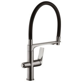 Мойка для кухни Kroner KRP Schwarze-6350HM 63х50 см со смесителем и дозатором нержавеющая сталь черный PVD CVS30125